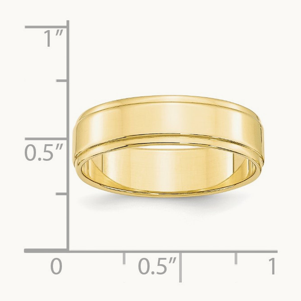 Flat with Step Edge Band, 6mm, 10K Yellow Gold
