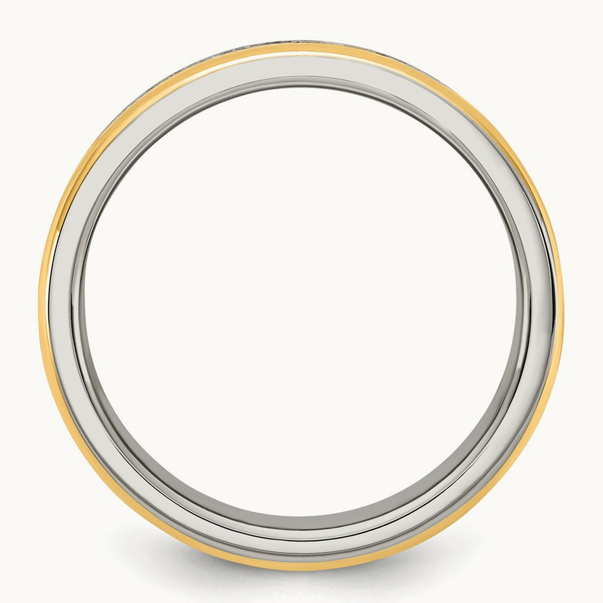 Brushed & Polished Yellow IP Lord's Prayer Band, 8mm, Stainless Steel