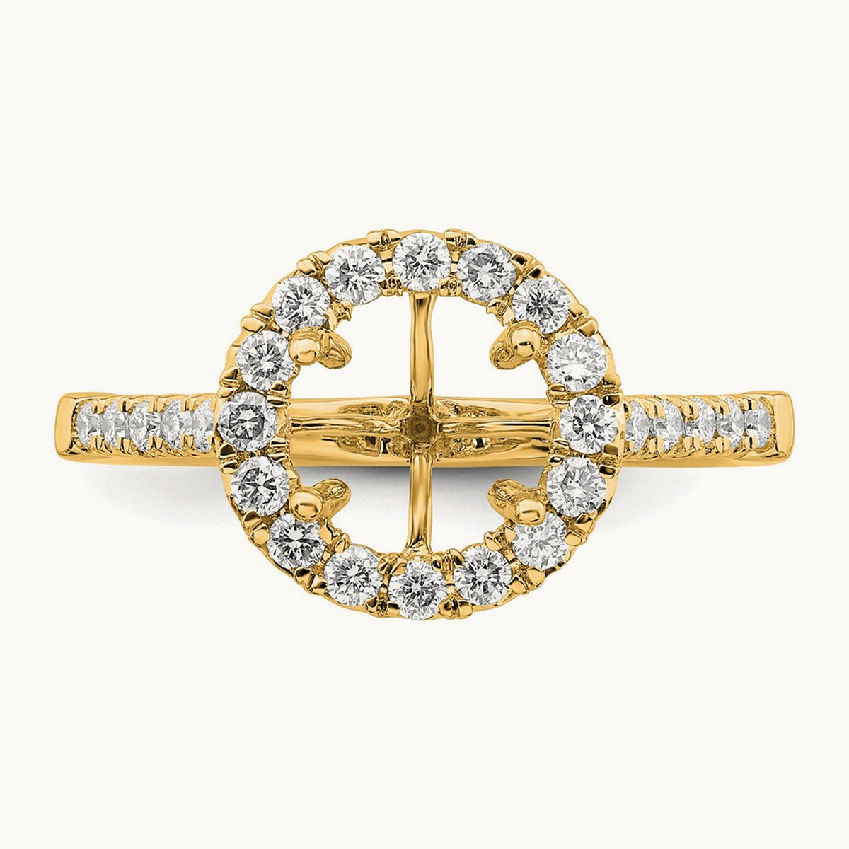 Semi-Mount Engagement Ring, 0.25-0.50 ct tw Lab-Grown Diamond — 1/2 ct (holds 2 ct center) · VS/SI (Great), 14K Yellow Gold