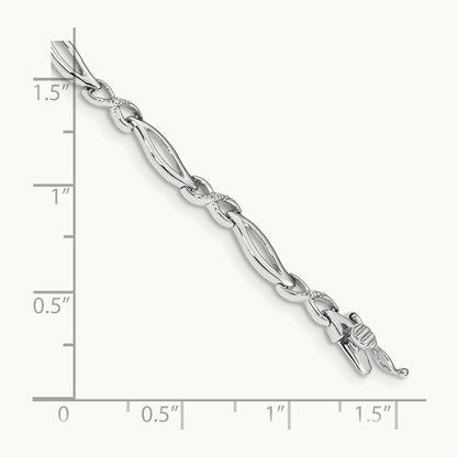Diamond 7 in Infinity Link Bracelet, 14K White Gold