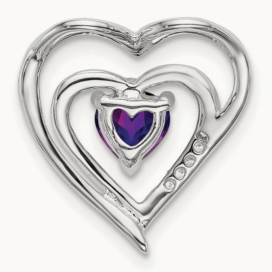 Amethyst and Diamond Heart Pendant — photo set