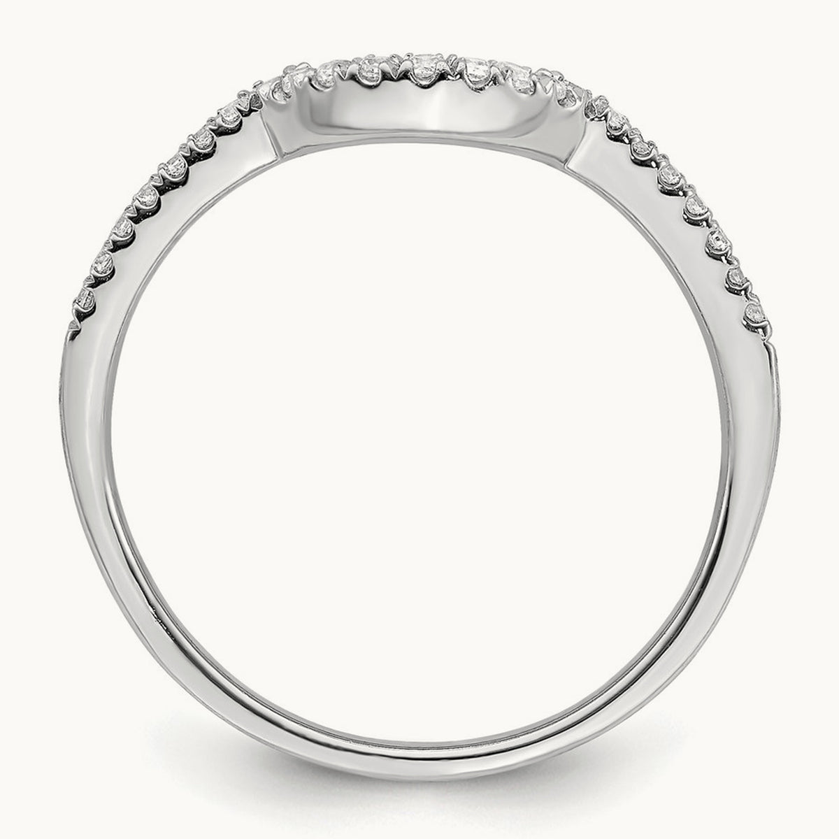 Diamond Contoured Wedding Band — 14K White Gold, 7