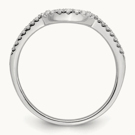 Diamond Contoured Wedding Band — 14K White Gold, 7