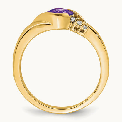 Amethyst and Diamond Ring, 14K