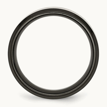 Brushed Center Black IP-plated Beveled Edge Band — photo set