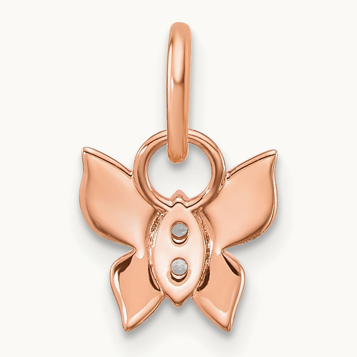 Polished Diamond Butterfly Charm — photo set