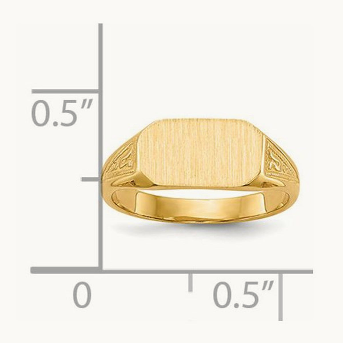 8.5x5. Closed Back Childs Signet Ring, 0mm, 14K