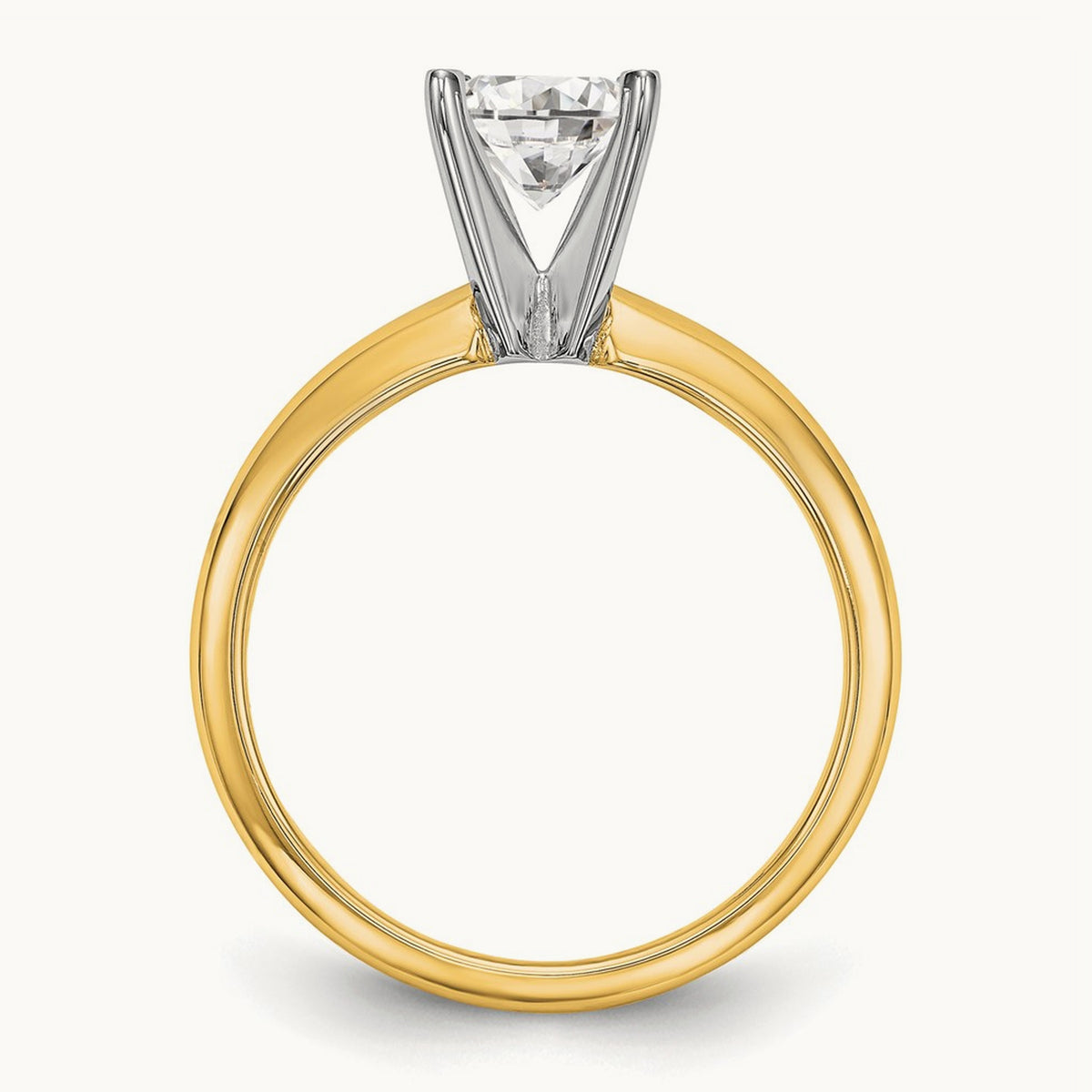 1ct. Lightweight 4-Prong Solitaire Ring Mounting, 14K Two-tone