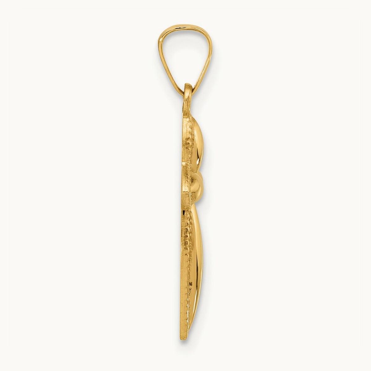 Polished and Beaded Hollow Edge Passion Cross Pendant — 24.2mm