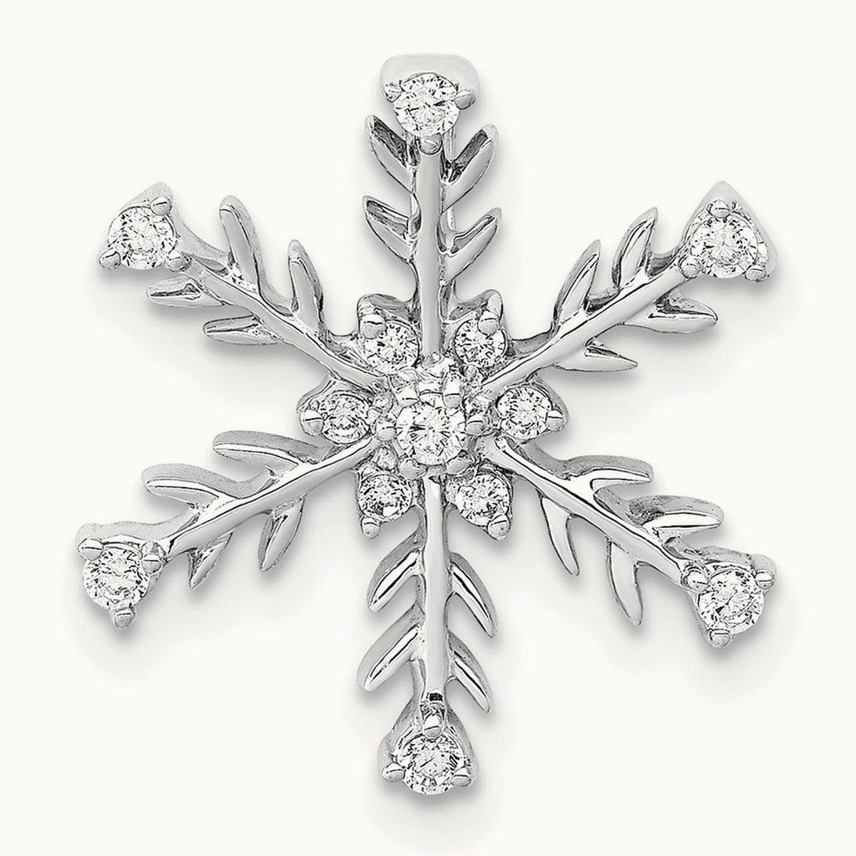 1/6ct. Diamond Snowflake Chain Slide, 14K White Gold