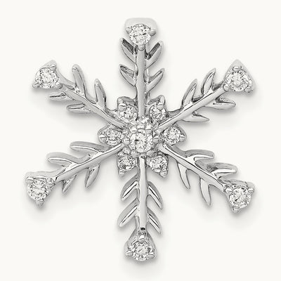 1/6ct. Diamond Snowflake Chain Slide, 14K White Gold