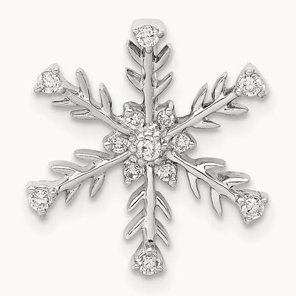 1/6ct. Diamond Snowflake Chain Slide, 14K White Gold