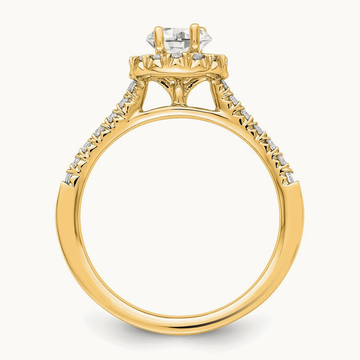 Oval Halo Engagement Ring, 0.25-2.50 ct tw Lab-Grown Diamond — 3/4 ct, VS (Best) · Certified, 14K Yellow Gold