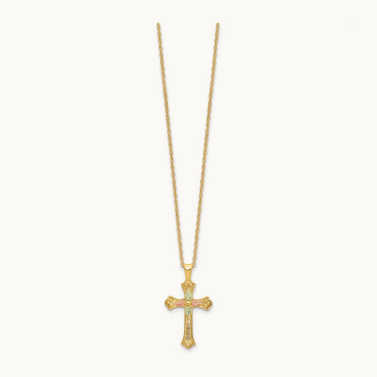 With 12K Accents Black Hills Gold Cross Necklace