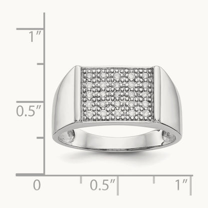 Diamond Mens Ring, 14K White Gold