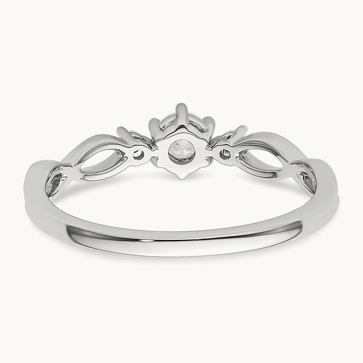 Complete Diamond 3 Stone Infinity Engagement Ring, 14K White Gold