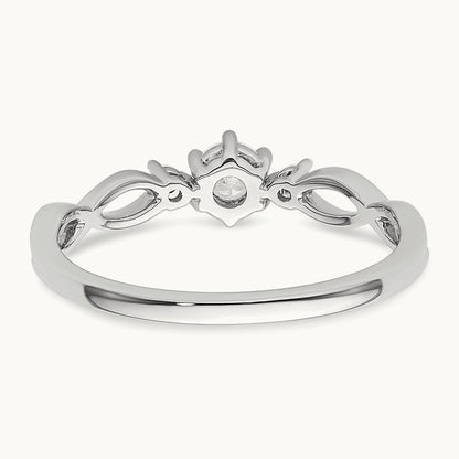 Complete Diamond 3 Stone Infinity Engagement Ring, 14K White Gold