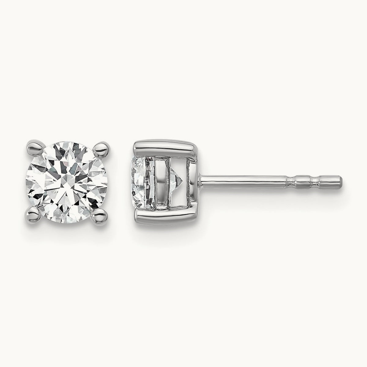 Round Heavyweight Stud Earrings, 0.10-7.00 ct tw Lab-Grown Diamond — 1 ct, Platinum