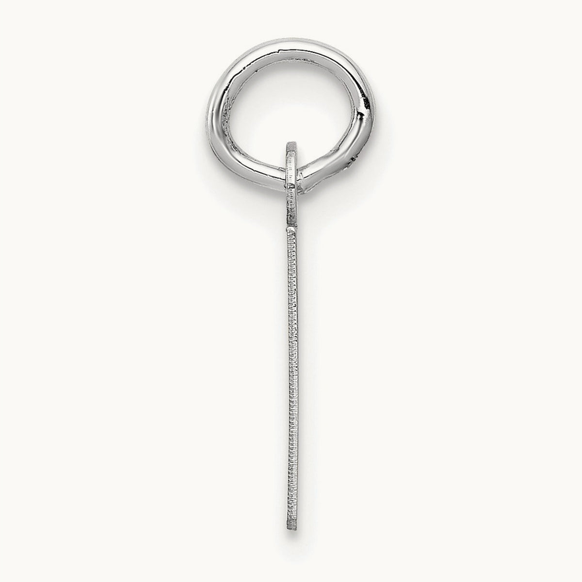 Small Slanted Block Initial Charm — 14K White Gold, E