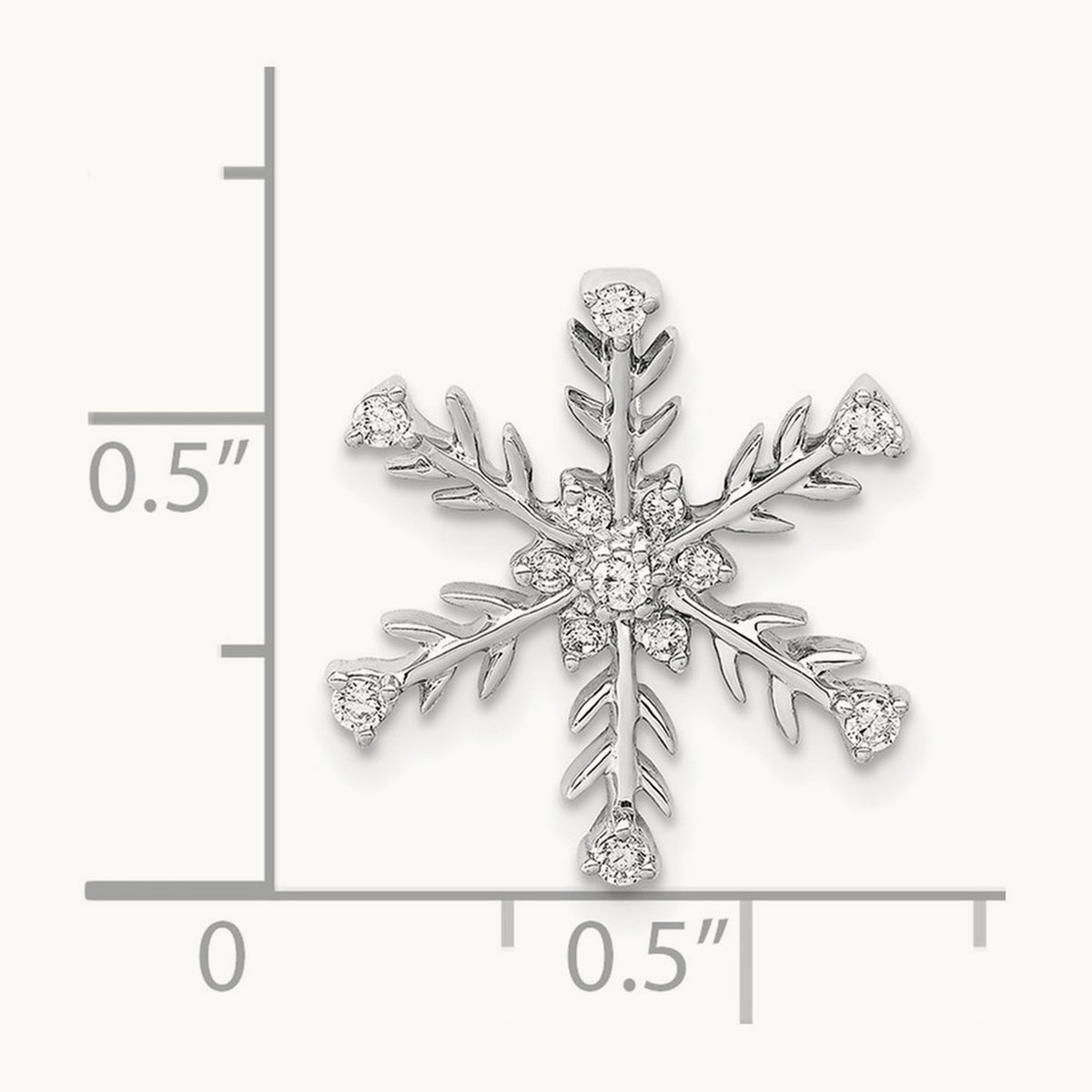 1/6ct. Diamond Snowflake Chain Slide, 14K White Gold