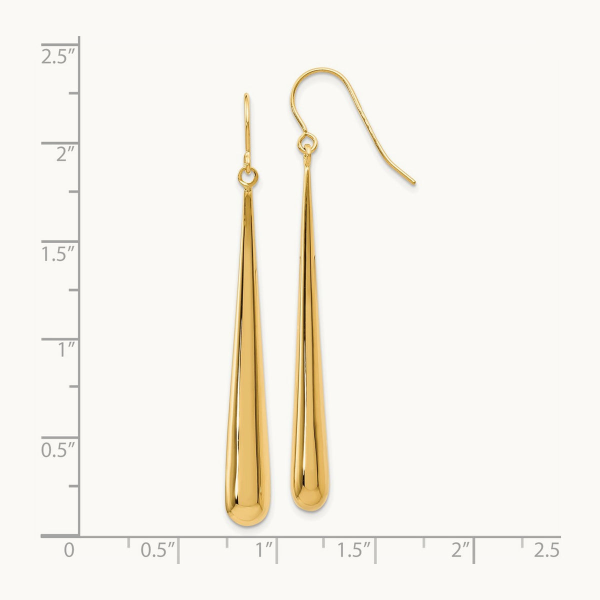 Polished Shepherd Hook Earrings — 14K Yellow Gold