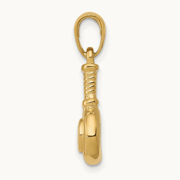 3-D Blow Dryer Pendant, 14K