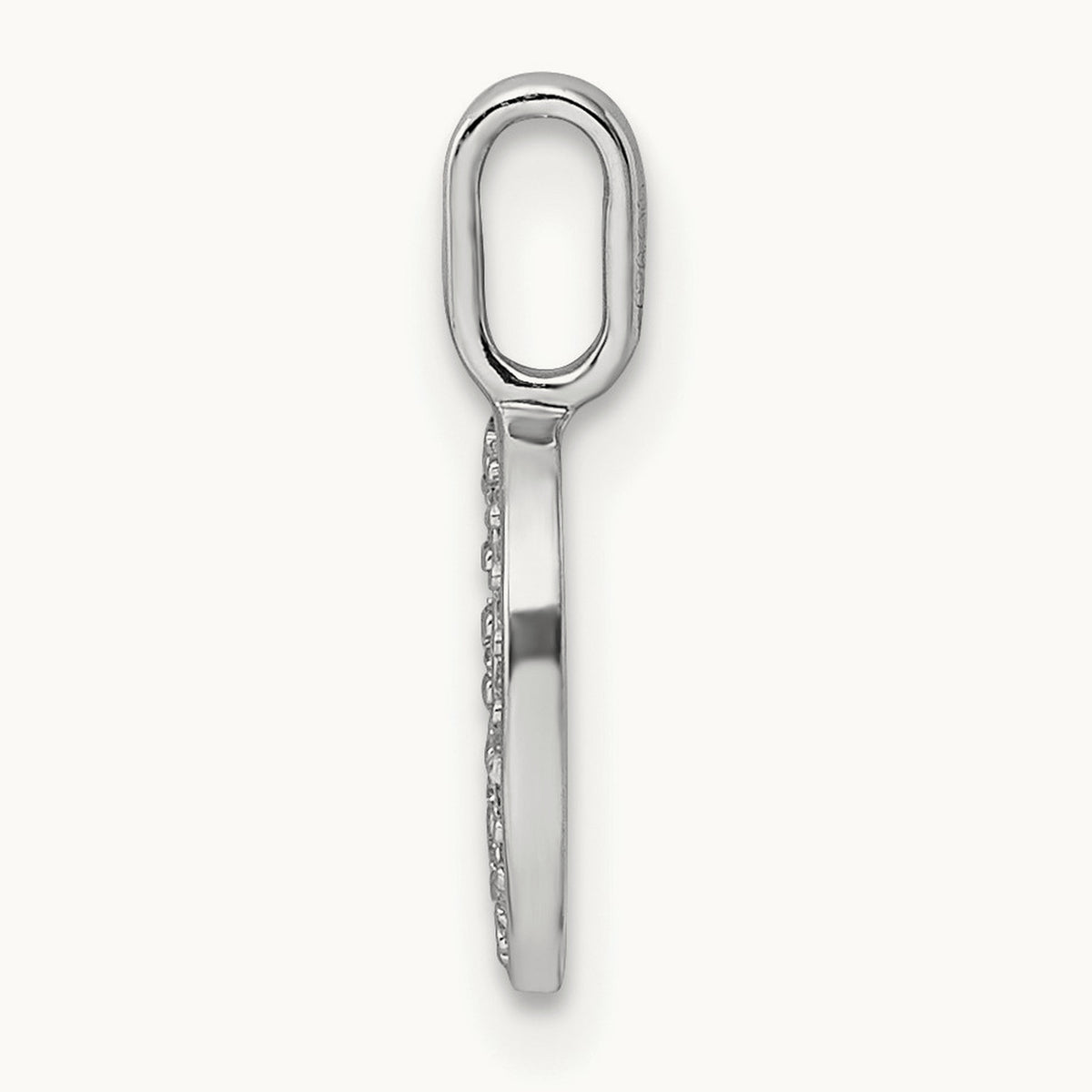 Diamond Letter D Initial Pendant, 14K White Gold