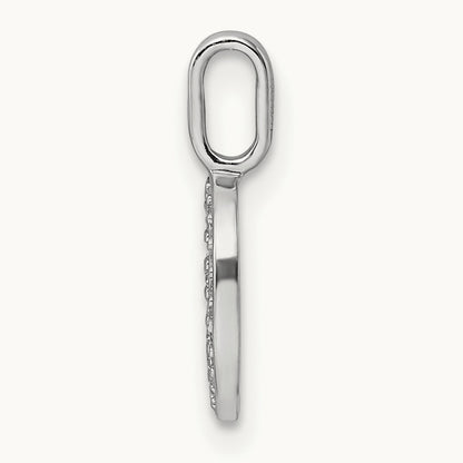 Diamond Letter D Initial Pendant, 14K White Gold