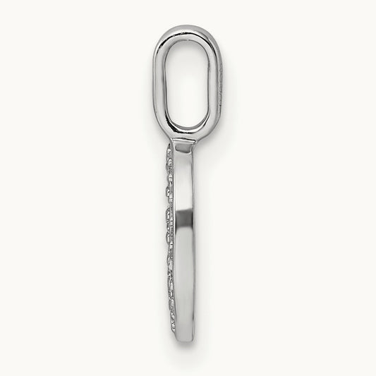 Diamond Letter D Initial Pendant, 14K White Gold