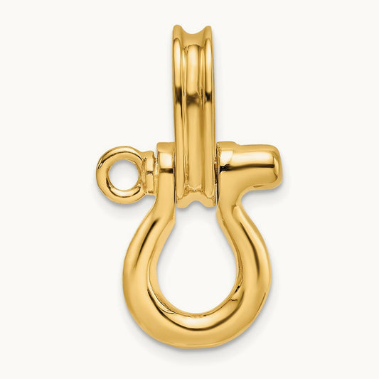 3-D Medium Shackle Charm, 14K