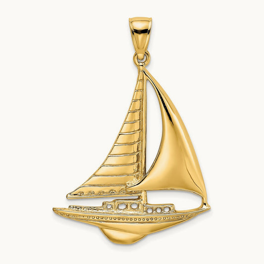 Polished Sailboat Charm — 39.9mm