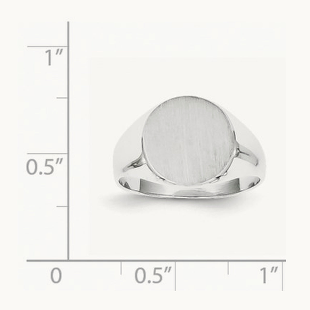 10.0x11. Closed Back Signet Ring, 0mm, 14K White Gold
