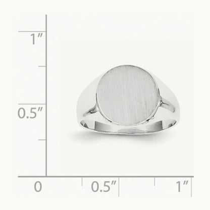 10.0x11. Closed Back Signet Ring, 0mm, 14K White Gold