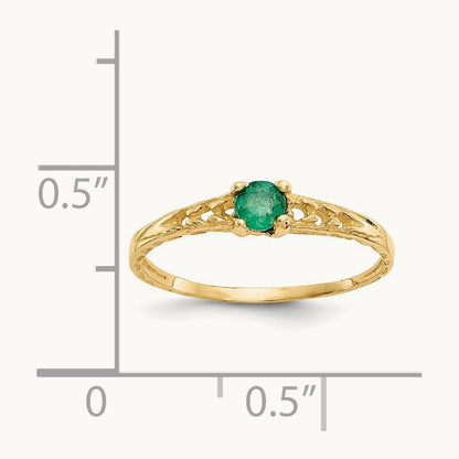 Madi K Emerald Birthstone Baby Ring, 3mm, 14K