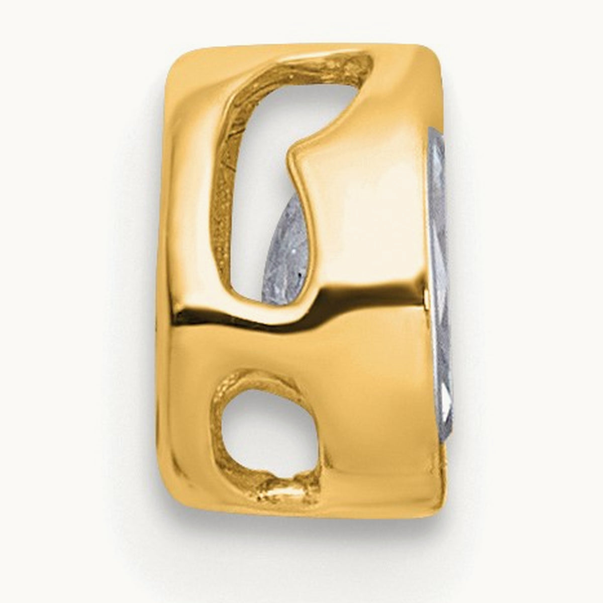 Oval Bezel Set Chain Slide Pendant, 0.25-3.00 ct tw Lab-Grown Diamond — 3/8 ct, VS (Best), 14K Yellow Gold