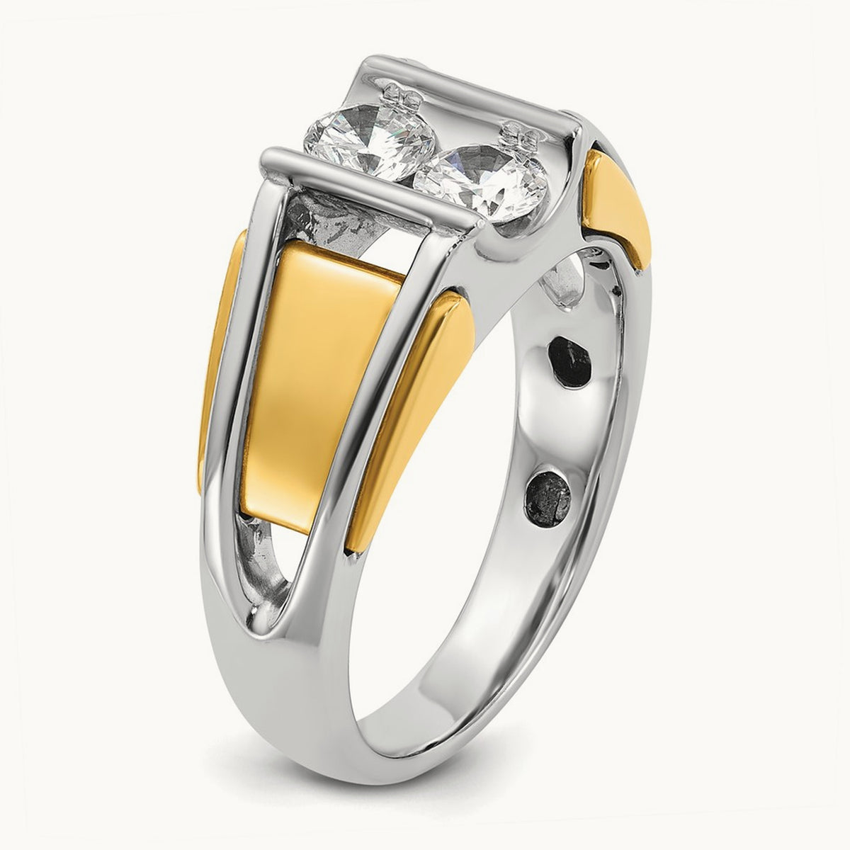 IBGoodman Men's Diamond Complete Ring, 14K Two-tone