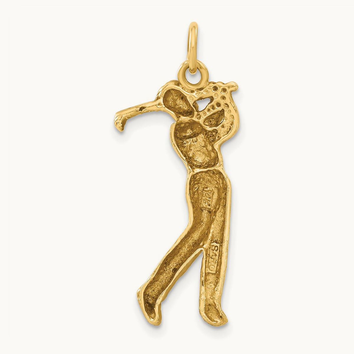 Male Golfer Charm, 14K