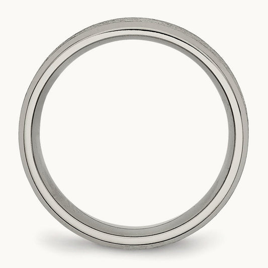 Titanium Beveled Edge 8mm Satin and Brushed Band