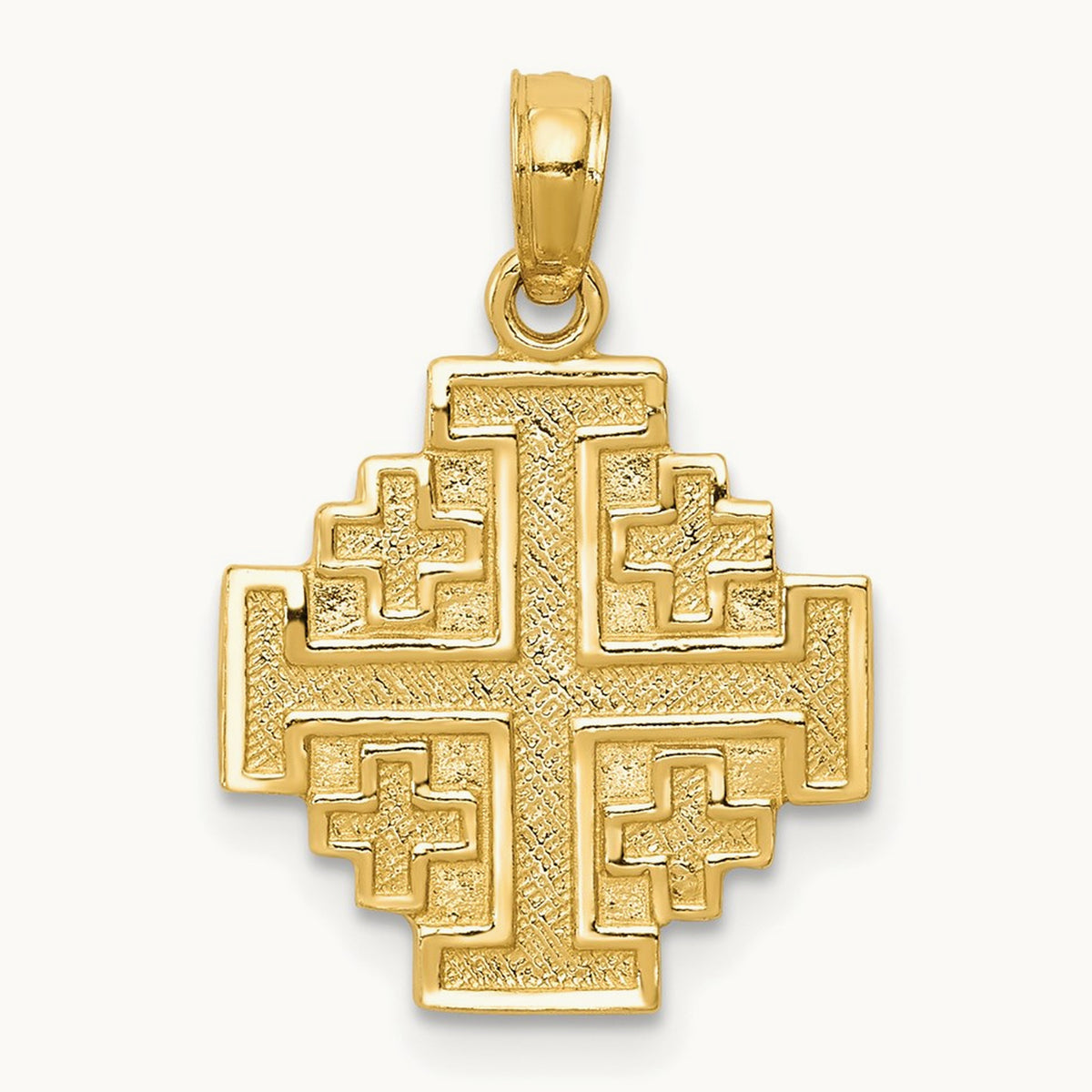 Jerusalem Cross Pendant — 14K Yellow Gold, 20mm
