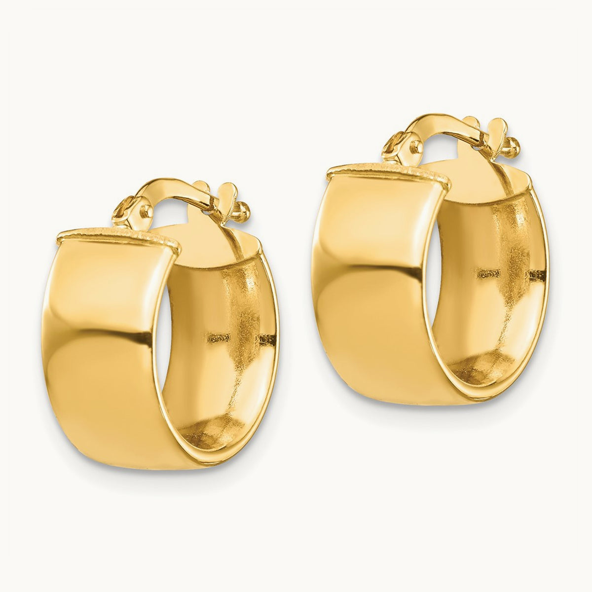High Polished Hoop Earrings — 14K Yellow Gold