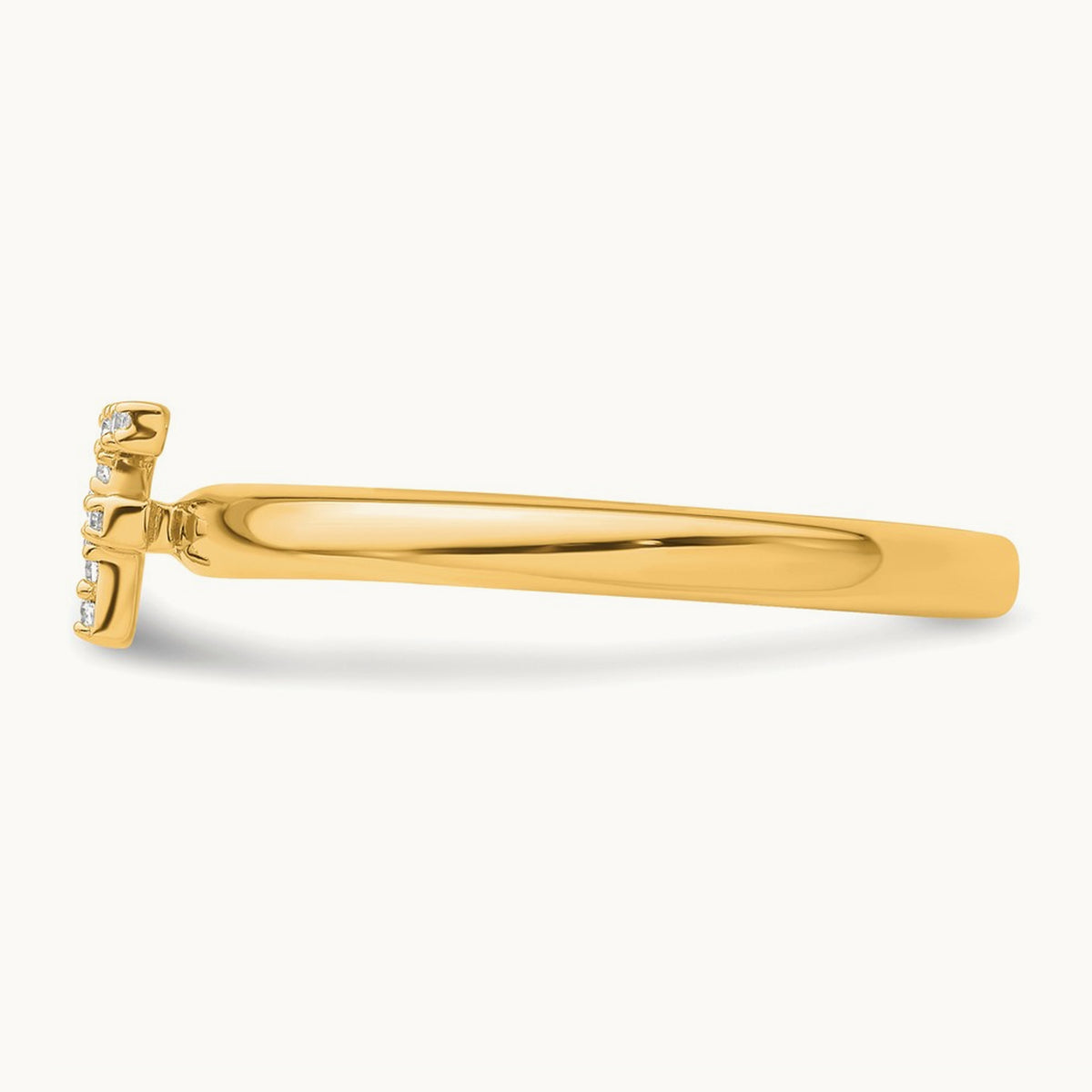 Stackable Diamond Ring — 14K Yellow Gold, F