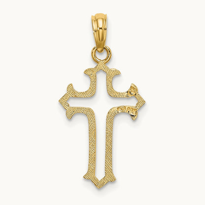 Cut-Out Cross Charm, 14K
