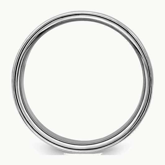 Sterling Silver Rhodium-plated 10mm Flat Band