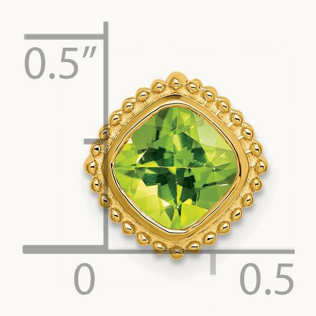 Cushion Peridot Chain Slide — 14K Yellow Gold