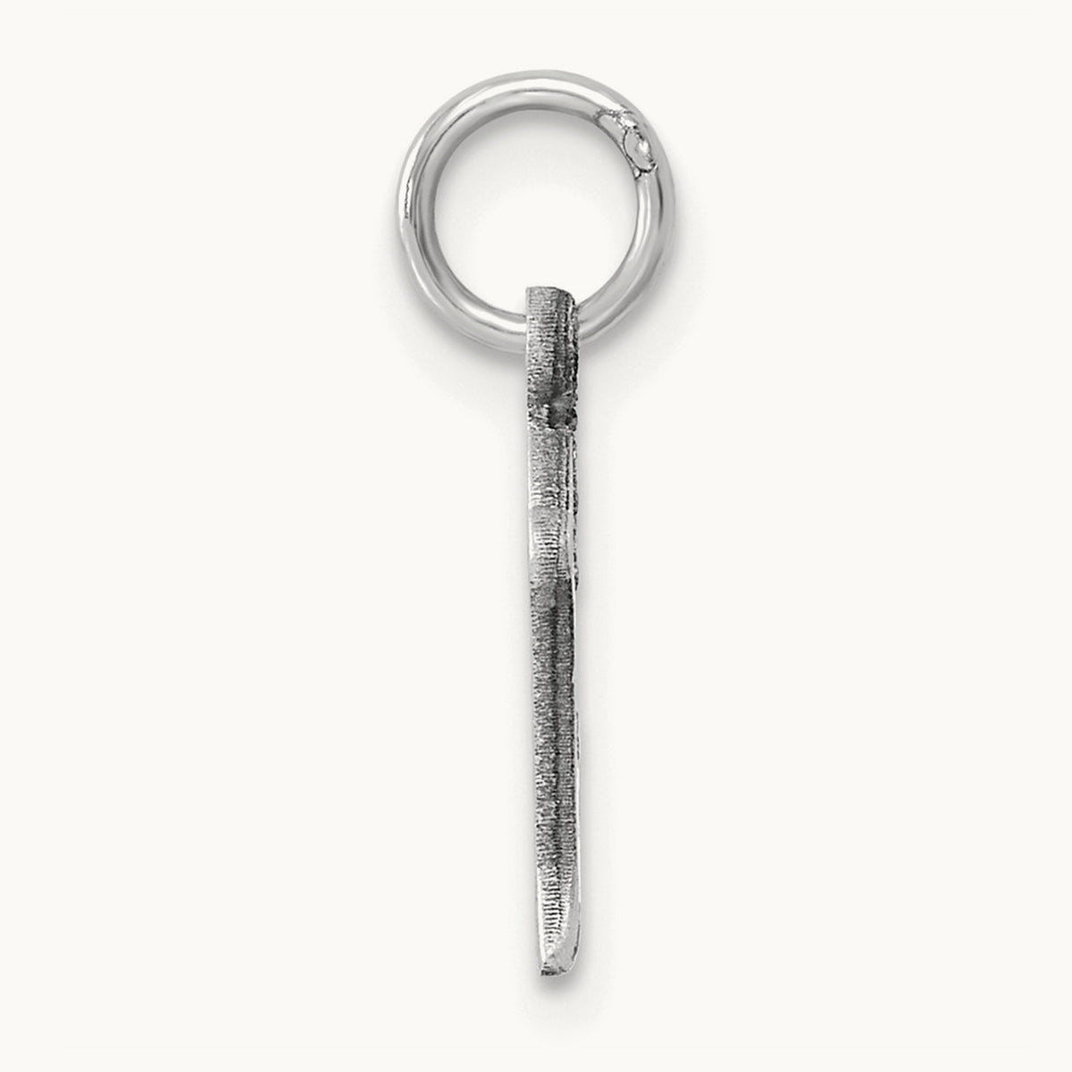 Diamond-cut Initial Charm — 14K White Gold, D