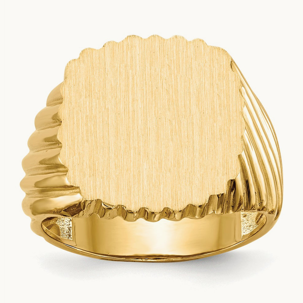 Open Back Mens Signet Ring — photo set