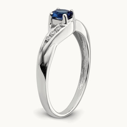 Oval Sapphire Diamond Ring, 14K White Gold