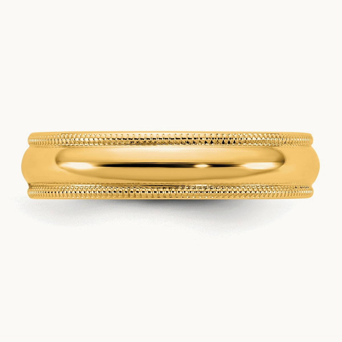 Milgrain Half Round Band, 4.5mm, 10K Yellow Gold