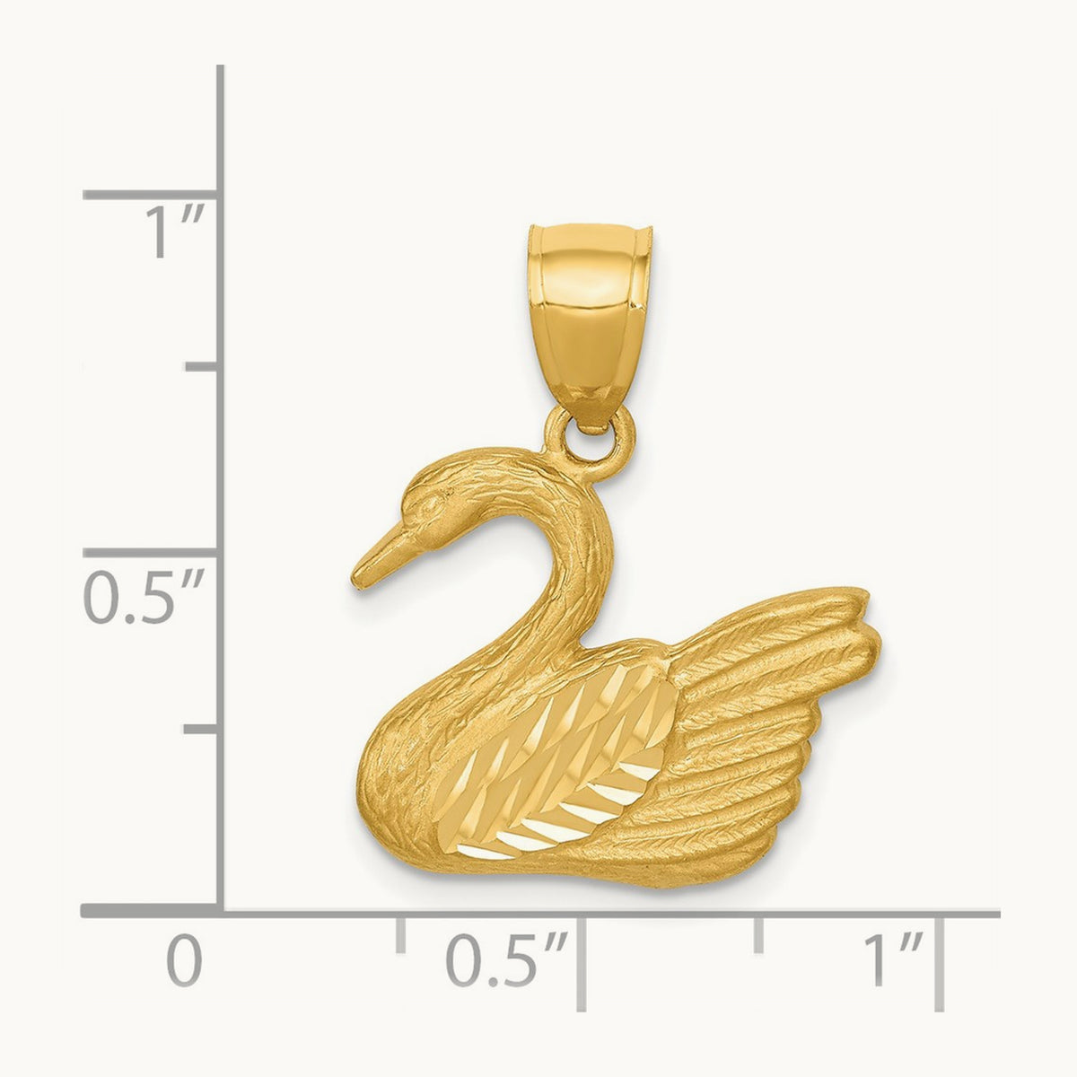 Diamond-cut Swan Pendant, 14K