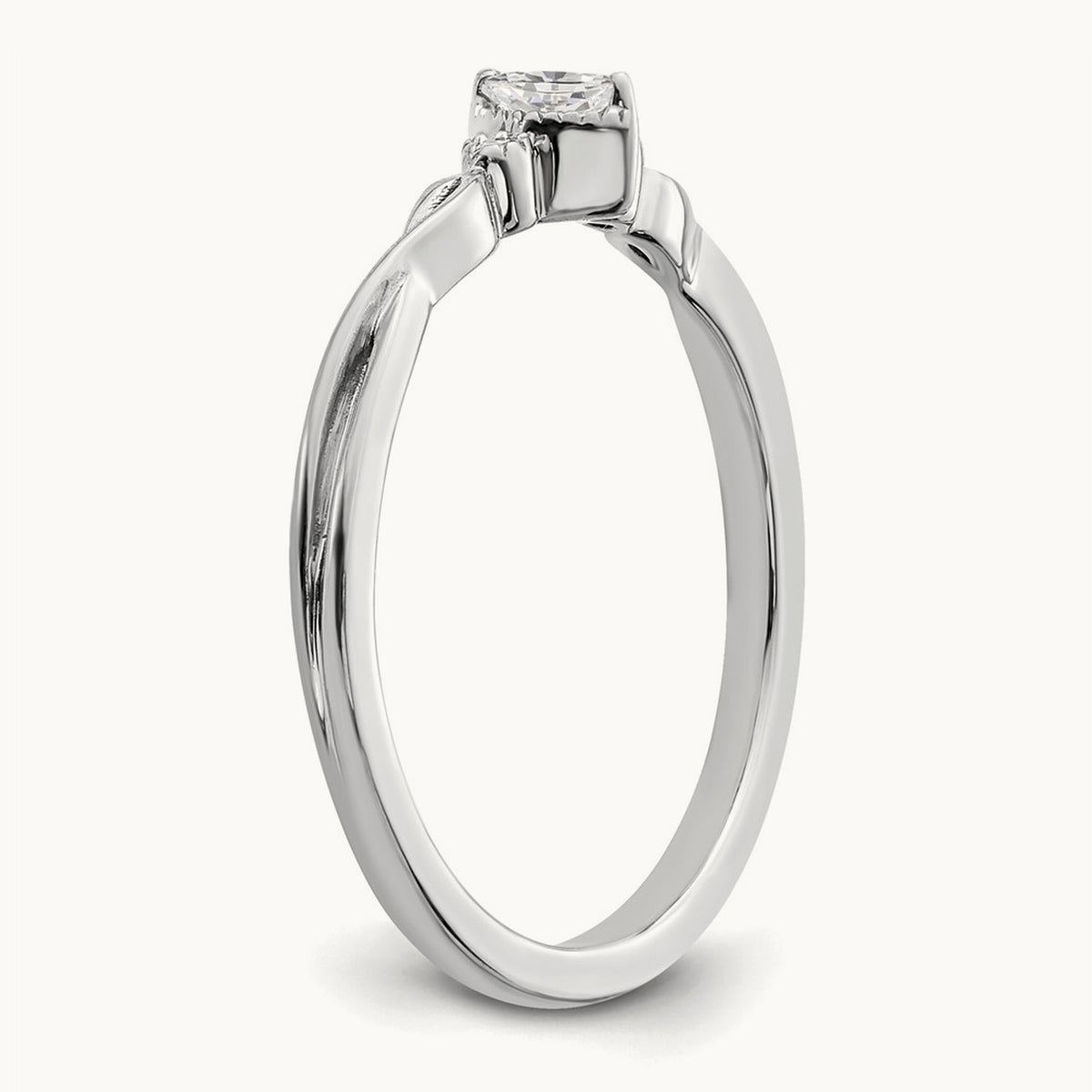 Petite Beaded Edge Marquise Complete Dia Ring, 14K White Gold